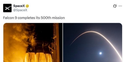 问世15年，SpaceX猎鹰9号完成第500次发射