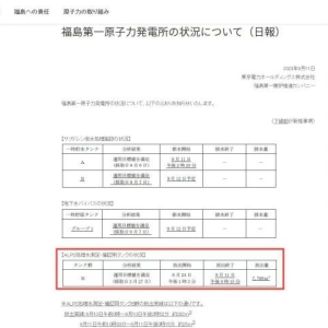 铯元素含量明显提升 日本东电公布首轮核污染水排海数据