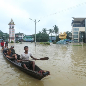 缅甸部分地区遭遇强降雨