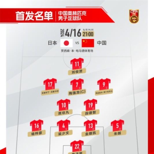 奥预赛前景不妙，中国U23男足多打一人输日本