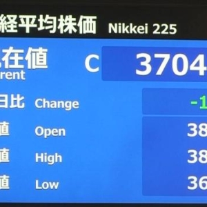 日本股市大幅下跌 日经225指数收盘跌幅超4%