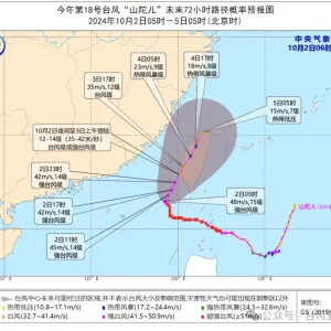 台风“山陀儿”或将在台湾西南部沿海登陆，福建部分景区关闭 ...