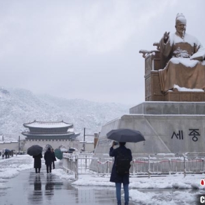 韩国大雪致150架航班取消 首尔积雪量刷新历年同月纪录 ...