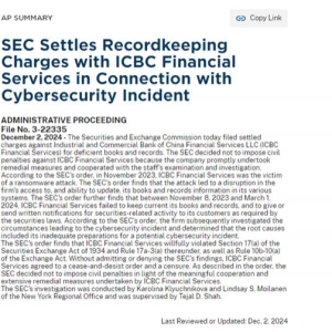 SEC 与工银金融达成和解未处以罚款，事涉对此前勒索软件攻击事件准备不足 ...