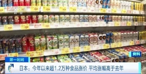 日本今年超1.2万种食品涨价，平均涨幅达17%