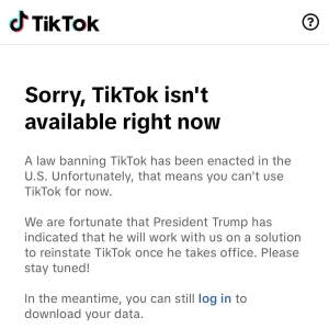 TikTok停止在美服务 已在美国谷歌应用商店下架