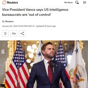 外媒：美国副总统对美国情报体系发出严重警告，“已经完全失控” ...