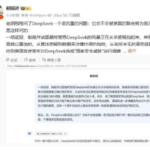 DeepSeek回复胡锡进：华盛顿的组合拳打不垮DeepSeek
