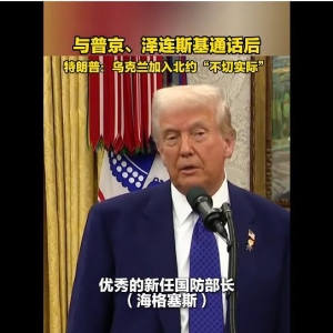 特朗普：乌克兰加入北约“不切实际”泽连斯基：我有“ B 计划” ...