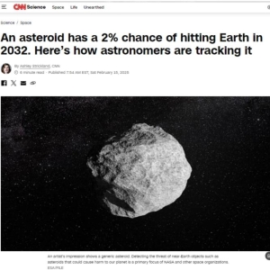 NASA：一颗小行星有2%的概率将在2032年撞击地球